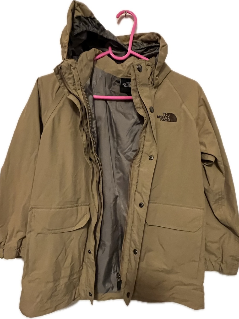 The North Face Khaki Hooded Parka Jacket